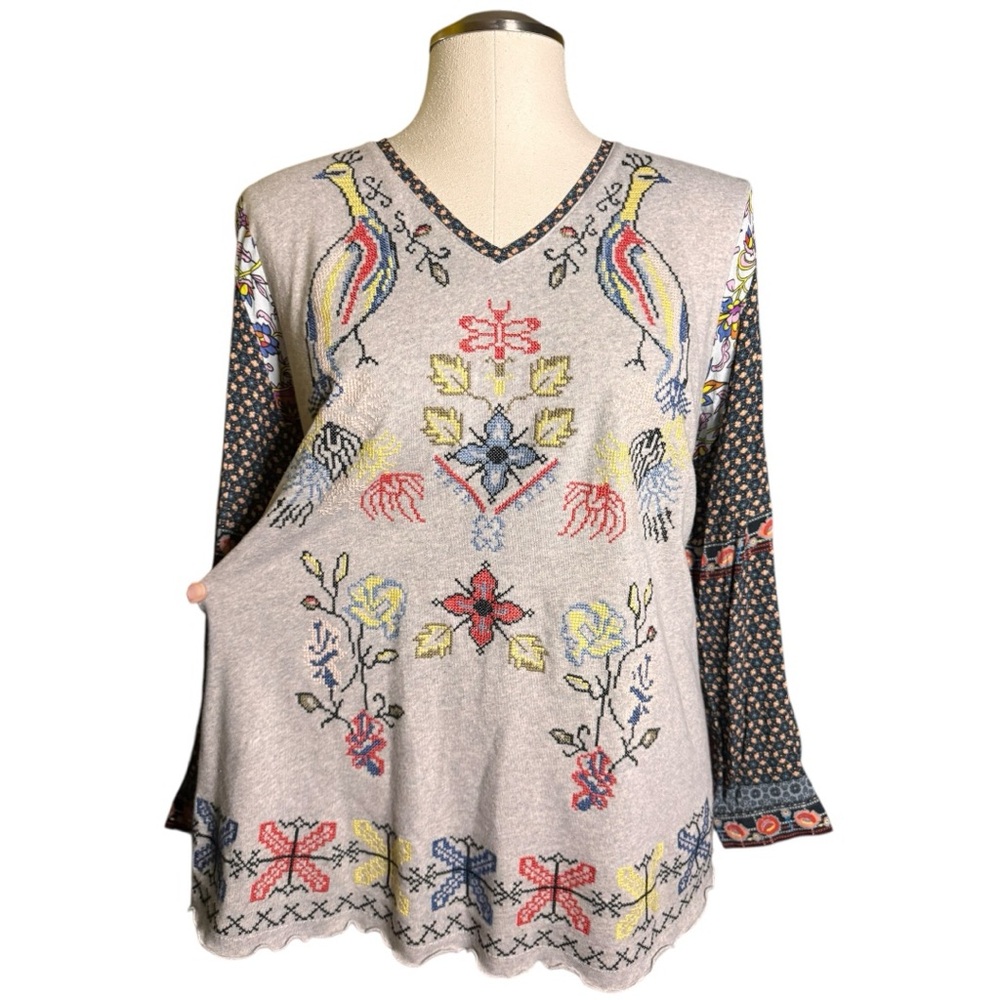 John Mark Primavera Boho Multicolor Embroidered L… - image 6